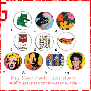 Andy Warhol - Pop Art Pinback Button Badge Set 1a or 1b ( or Hair Ties / 4.4 cm Badge / Magnet / Keychain Set )
